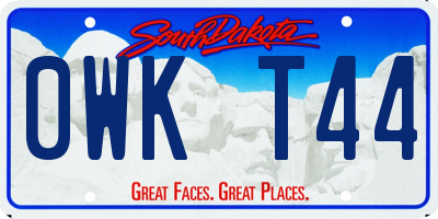 SD license plate 0WKT44