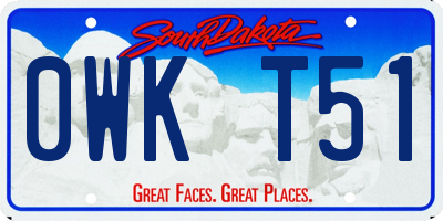 SD license plate 0WKT51