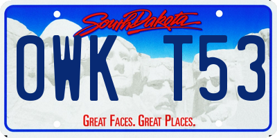 SD license plate 0WKT53