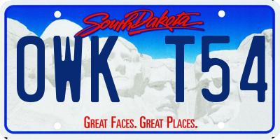 SD license plate 0WKT54