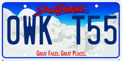 SD license plate 0WKT55