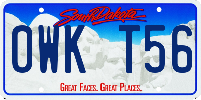 SD license plate 0WKT56