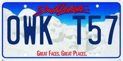 SD license plate 0WKT57