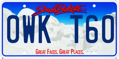 SD license plate 0WKT60