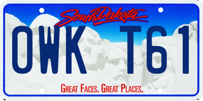 SD license plate 0WKT61
