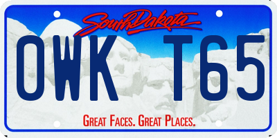 SD license plate 0WKT65