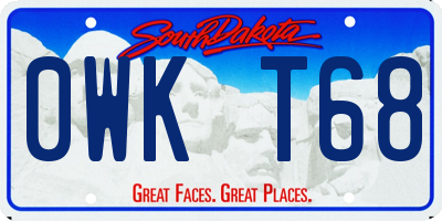 SD license plate 0WKT68