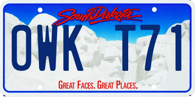 SD license plate 0WKT71