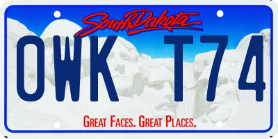 SD license plate 0WKT74