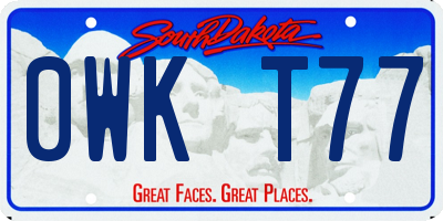 SD license plate 0WKT77