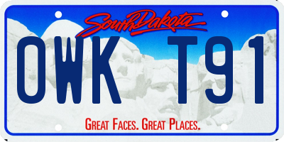 SD license plate 0WKT91