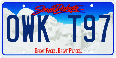 SD license plate 0WKT97