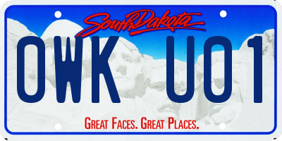 SD license plate 0WKU01
