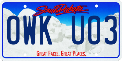 SD license plate 0WKU03