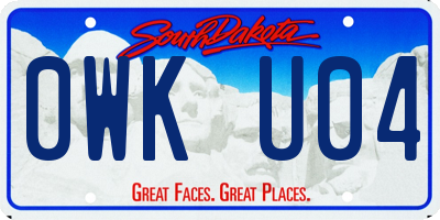 SD license plate 0WKU04