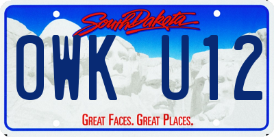 SD license plate 0WKU12