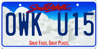 SD license plate 0WKU15