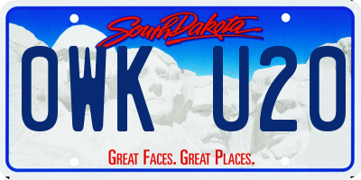SD license plate 0WKU20