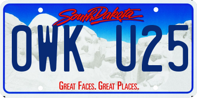 SD license plate 0WKU25