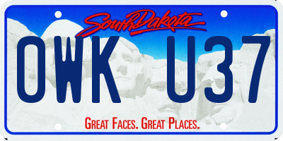 SD license plate 0WKU37