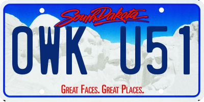 SD license plate 0WKU51