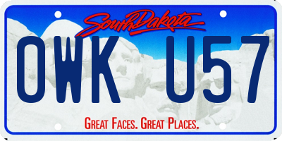 SD license plate 0WKU57