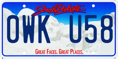 SD license plate 0WKU58