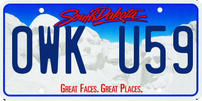 SD license plate 0WKU59