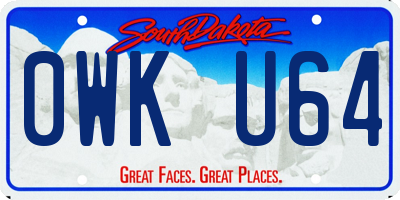 SD license plate 0WKU64