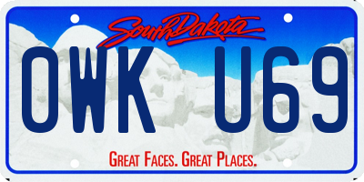 SD license plate 0WKU69