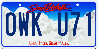 SD license plate 0WKU71