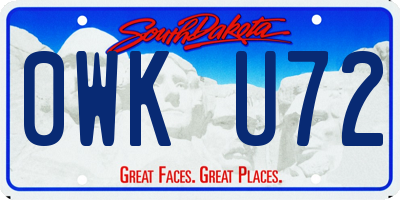 SD license plate 0WKU72