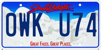 SD license plate 0WKU74