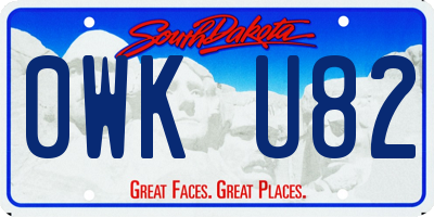 SD license plate 0WKU82