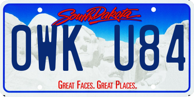 SD license plate 0WKU84