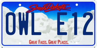 SD license plate 0WLE12