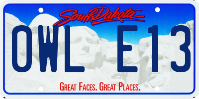 SD license plate 0WLE13