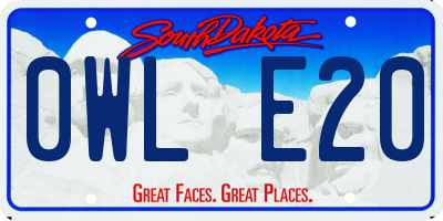 SD license plate 0WLE20