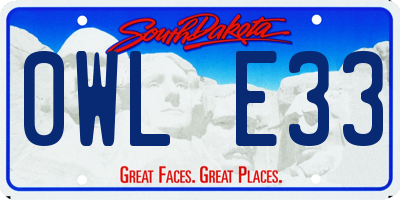SD license plate 0WLE33