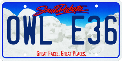 SD license plate 0WLE36