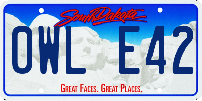 SD license plate 0WLE42