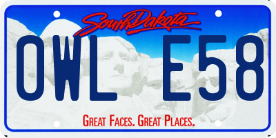 SD license plate 0WLE58