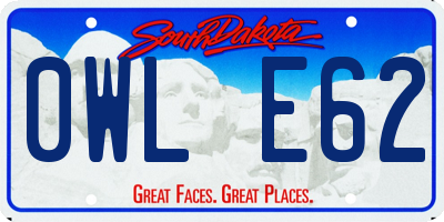 SD license plate 0WLE62