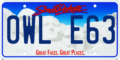SD license plate 0WLE63