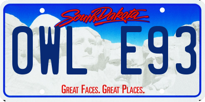 SD license plate 0WLE93