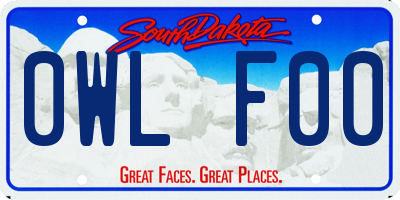 SD license plate 0WLF00
