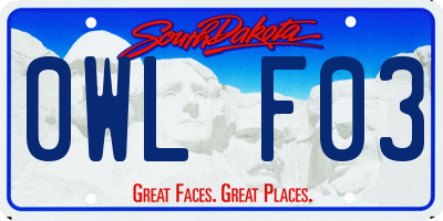 SD license plate 0WLF03