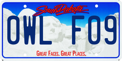 SD license plate 0WLF09
