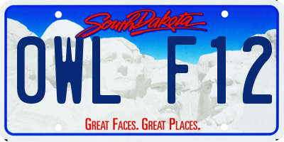 SD license plate 0WLF12