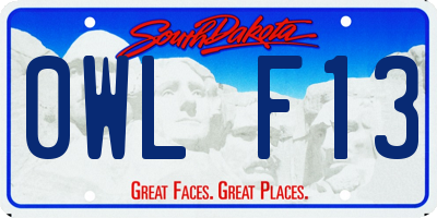SD license plate 0WLF13